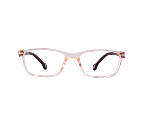 Lensoffer Kids Full Rim Pink & Brown Transparent Frame