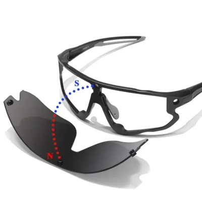 LO SPORT S3165 Magnetic Interchangeable Shield TR90 Sports Sunglasses - front view
