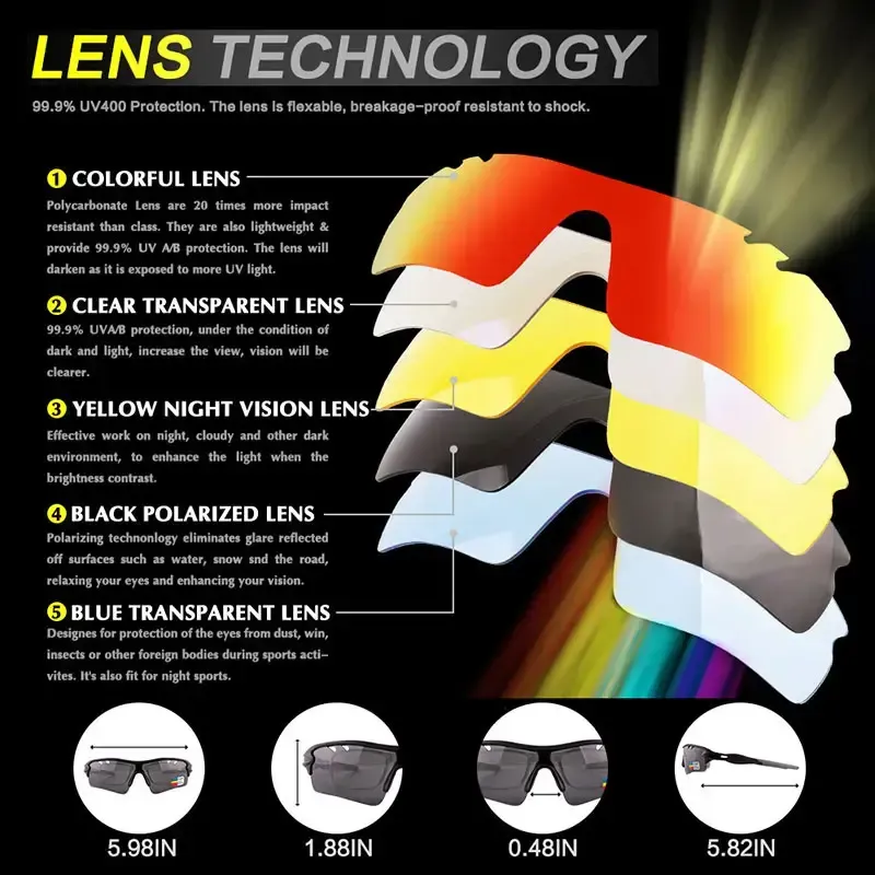 LO SPORT S3450 Interchangeable Lens Half-Rim Cycling Sunglasses - side view