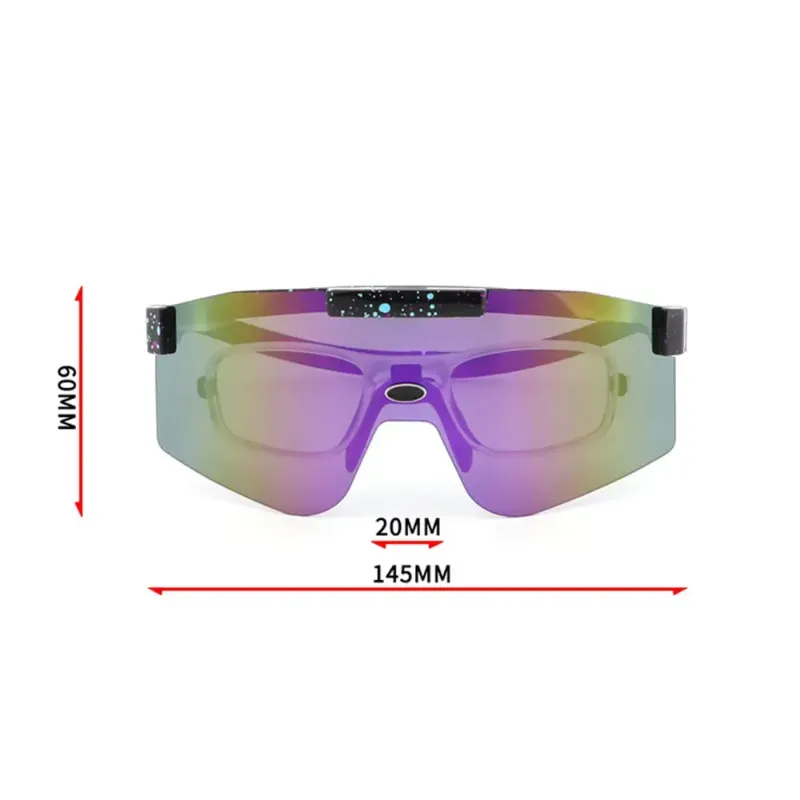 LO SPORT S3490 Magnetic Interchangeable Shield Cycling Sunglasses - detail view