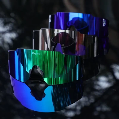 LO SPORT S4847 UV400 Rimless Cycling Sunglasses - front view