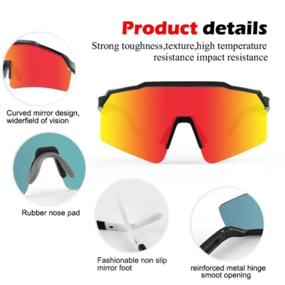 LO SPORT S5464 UV400 Half-Rim Baseball Sunglasses - front view